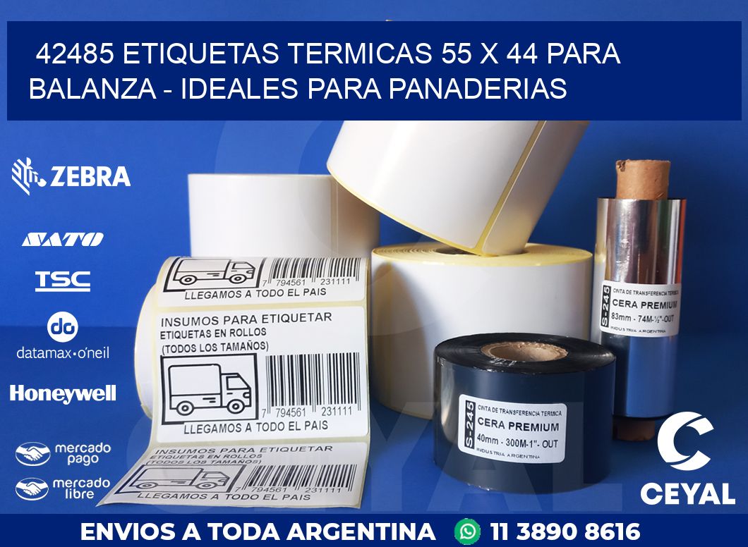 42485 ETIQUETAS TERMICAS 55 X 44 PARA BALANZA – IDEALES PARA PANADERIAS