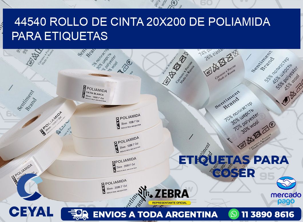 44540 ROLLO DE CINTA 20X200 DE POLIAMIDA PARA ETIQUETAS