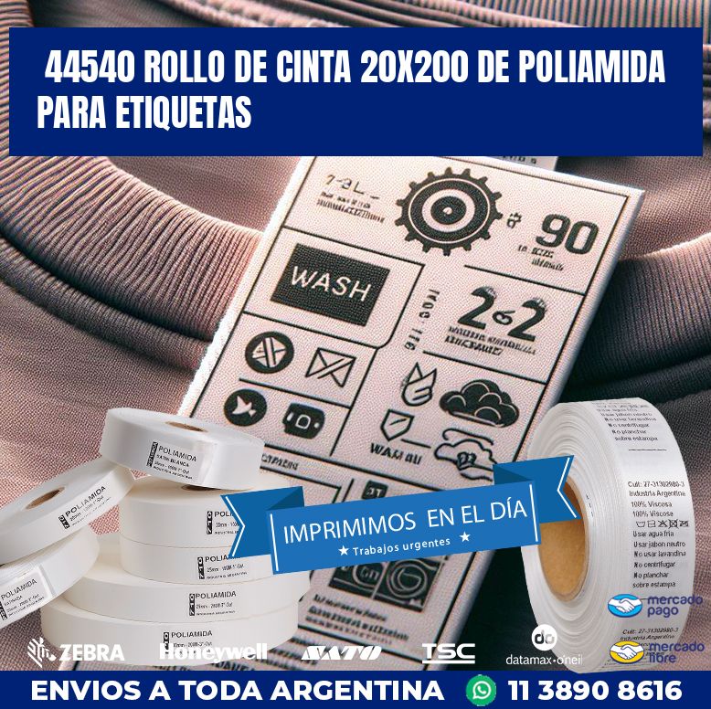 44540 ROLLO DE CINTA 20X200 DE POLIAMIDA PARA ETIQUETAS