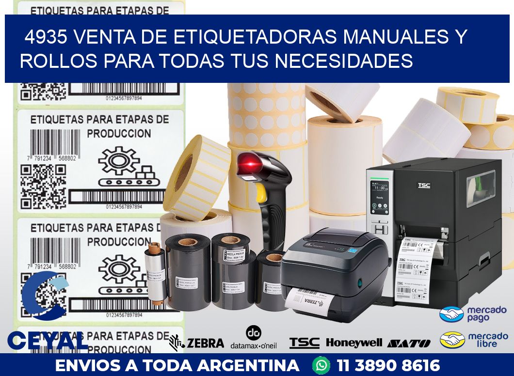 4935 VENTA DE ETIQUETADORAS MANUALES Y ROLLOS PARA TODAS TUS NECESIDADES