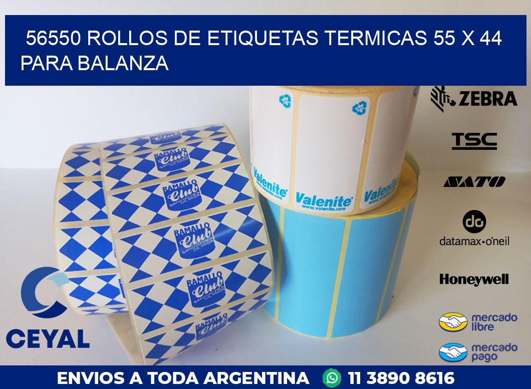 56550 ROLLOS DE ETIQUETAS TERMICAS 55 X 44 PARA BALANZA