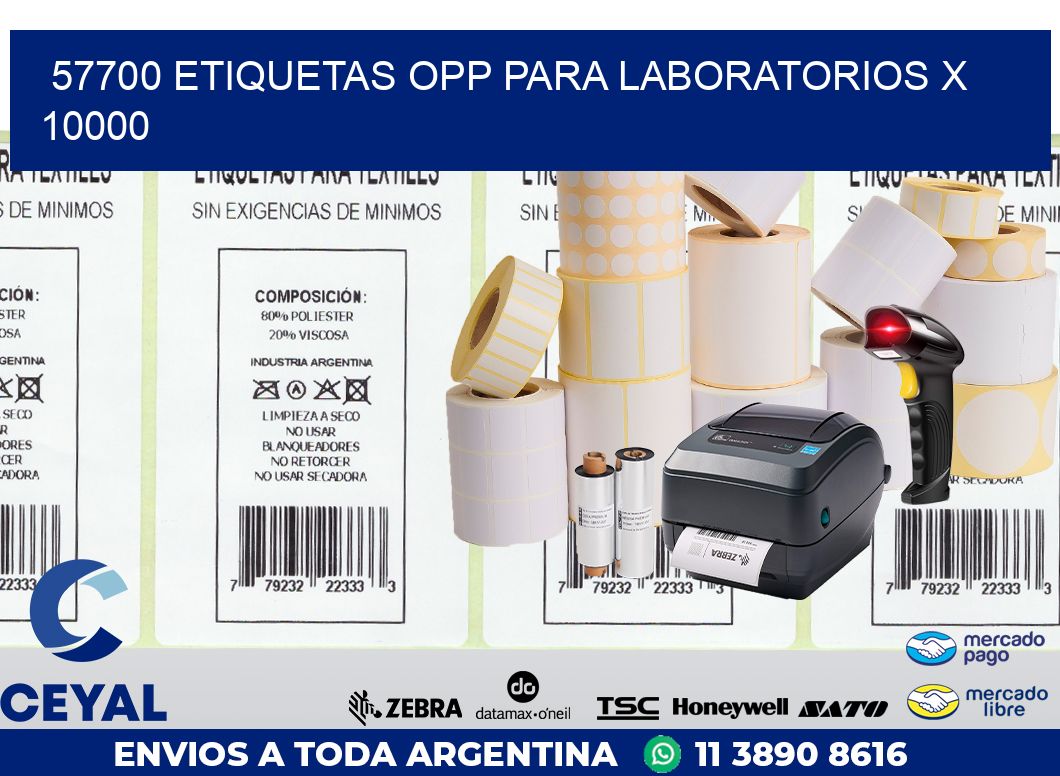 57700 ETIQUETAS OPP PARA LABORATORIOS X 10000