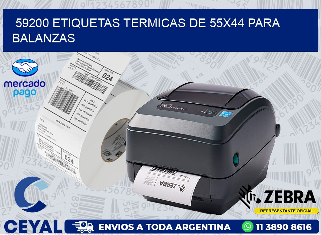 59200 ETIQUETAS TERMICAS DE 55X44 PARA BALANZAS