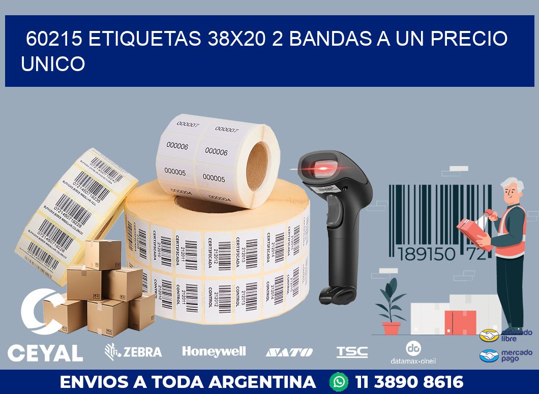 60215 ETIQUETAS 38X20 2 BANDAS A UN PRECIO UNICO