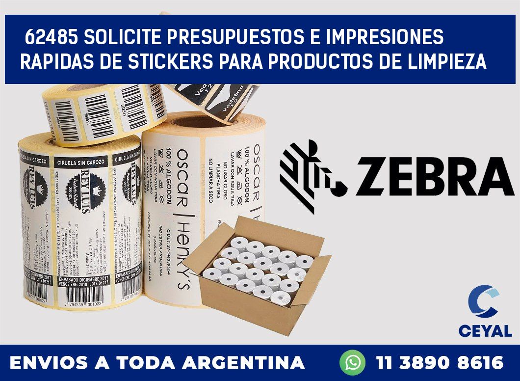 62485 SOLICITE PRESUPUESTOS E IMPRESIONES RAPIDAS DE STICKERS PARA PRODUCTOS DE LIMPIEZA