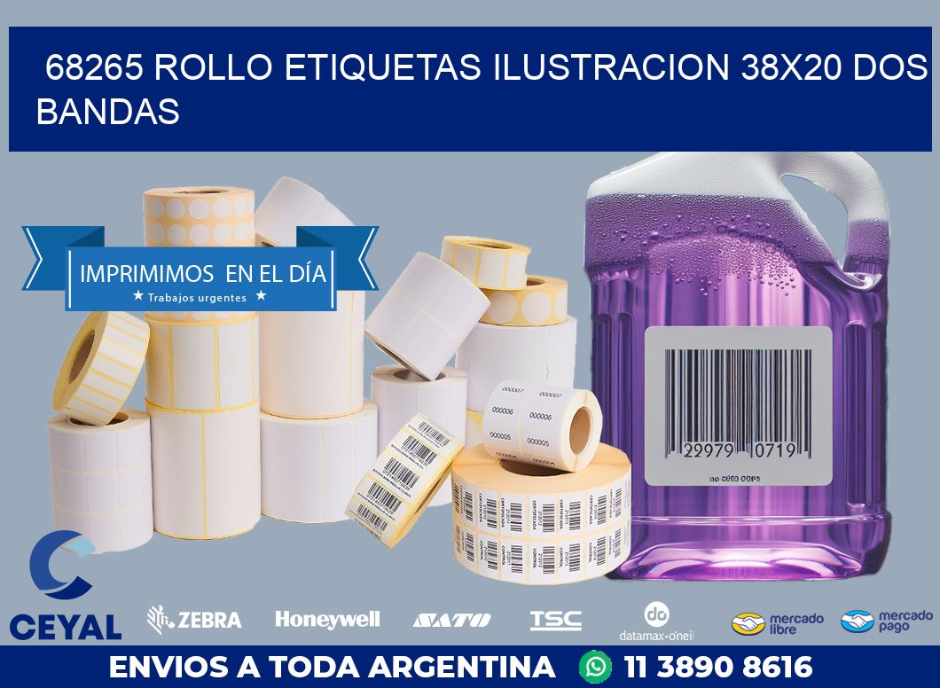 68265 ROLLO ETIQUETAS ILUSTRACION 38X20 DOS BANDAS