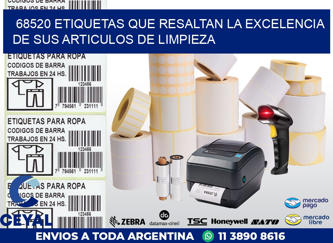 68520 ETIQUETAS QUE RESALTAN LA EXCELENCIA DE SUS ARTICULOS DE LIMPIEZA