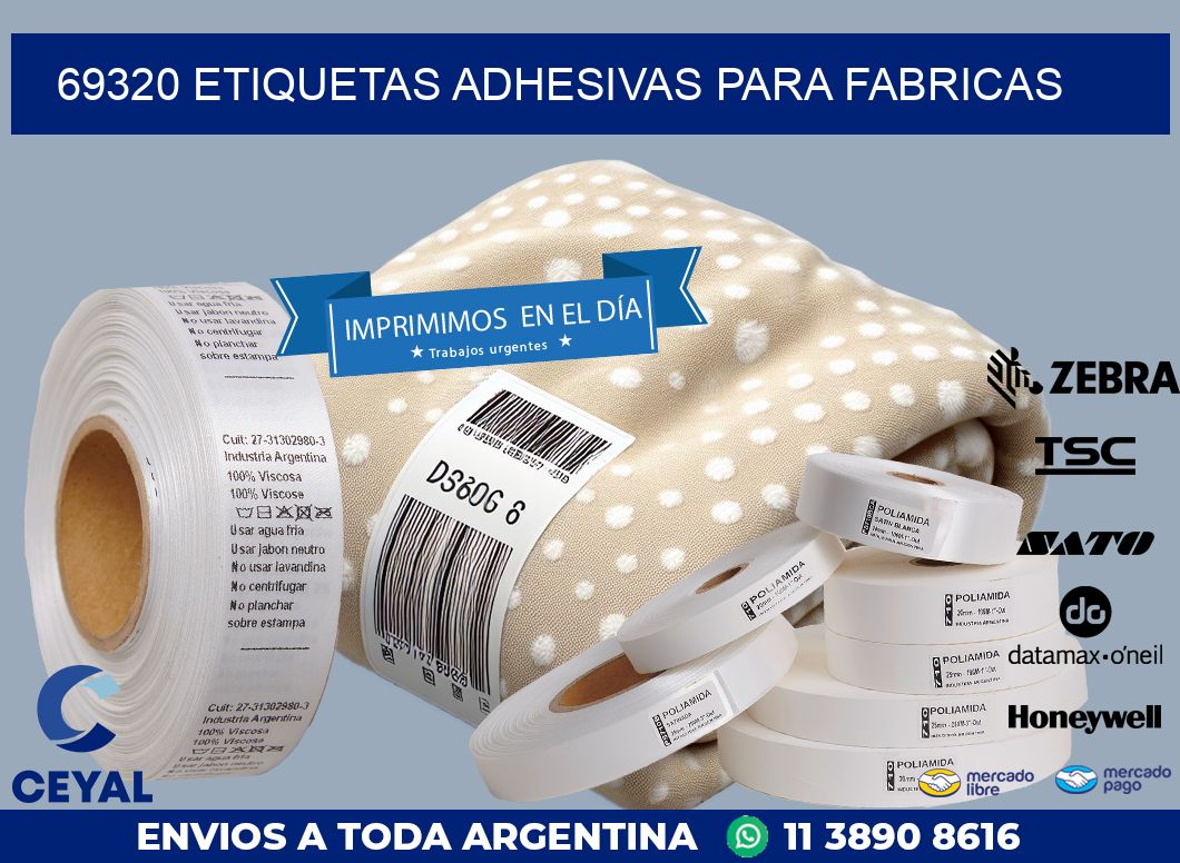 69320 ETIQUETAS ADHESIVAS PARA FABRICAS