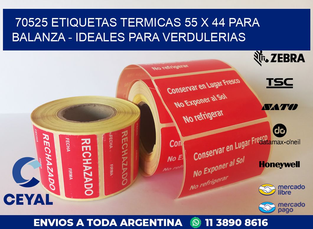 70525 ETIQUETAS TERMICAS 55 X 44 PARA BALANZA – IDEALES PARA VERDULERIAS