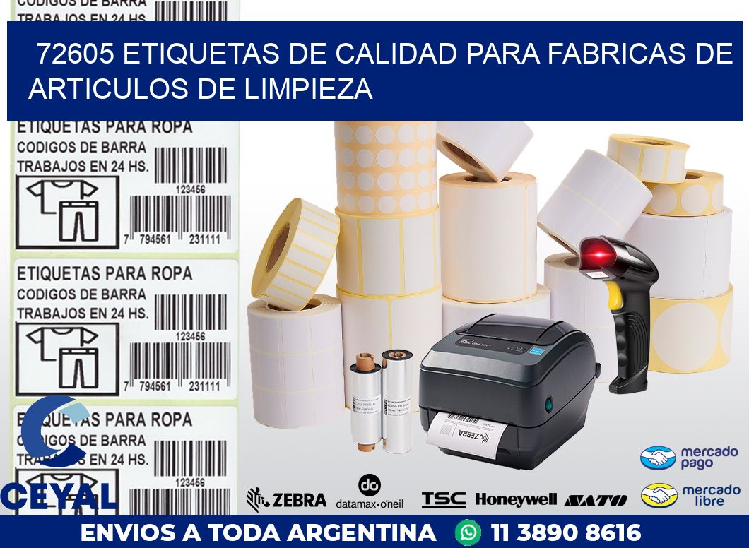 72605 ETIQUETAS DE CALIDAD PARA FABRICAS DE ARTICULOS DE LIMPIEZA