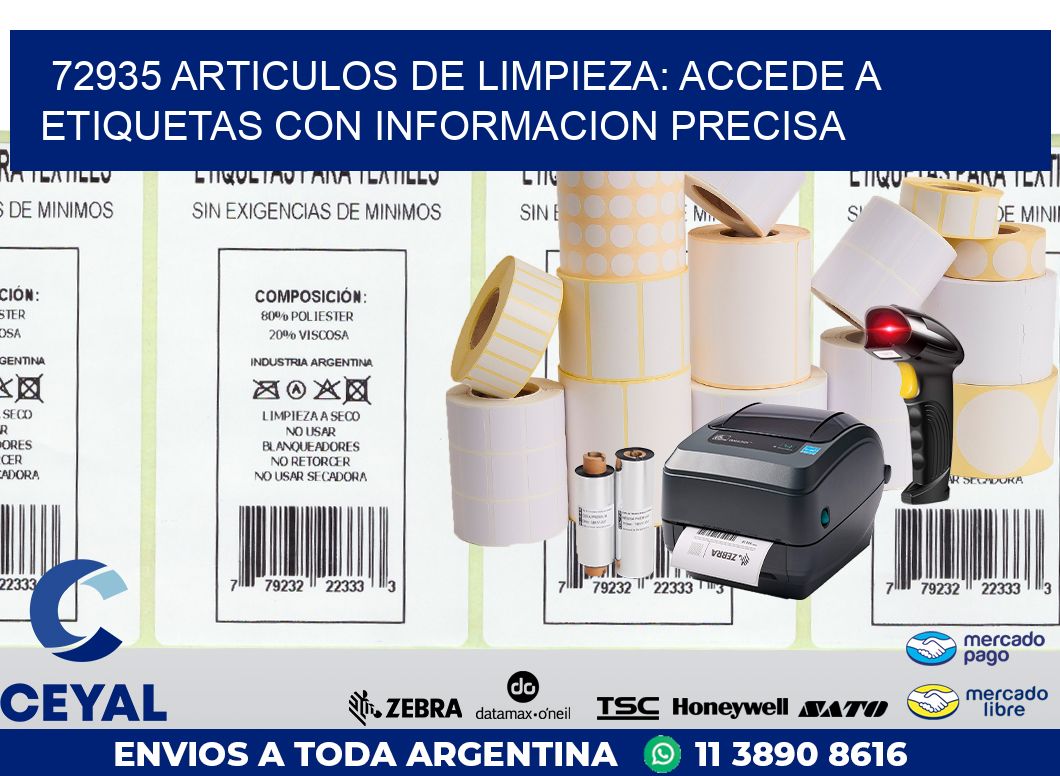 72935 ARTICULOS DE LIMPIEZA: ACCEDE A ETIQUETAS CON INFORMACION PRECISA