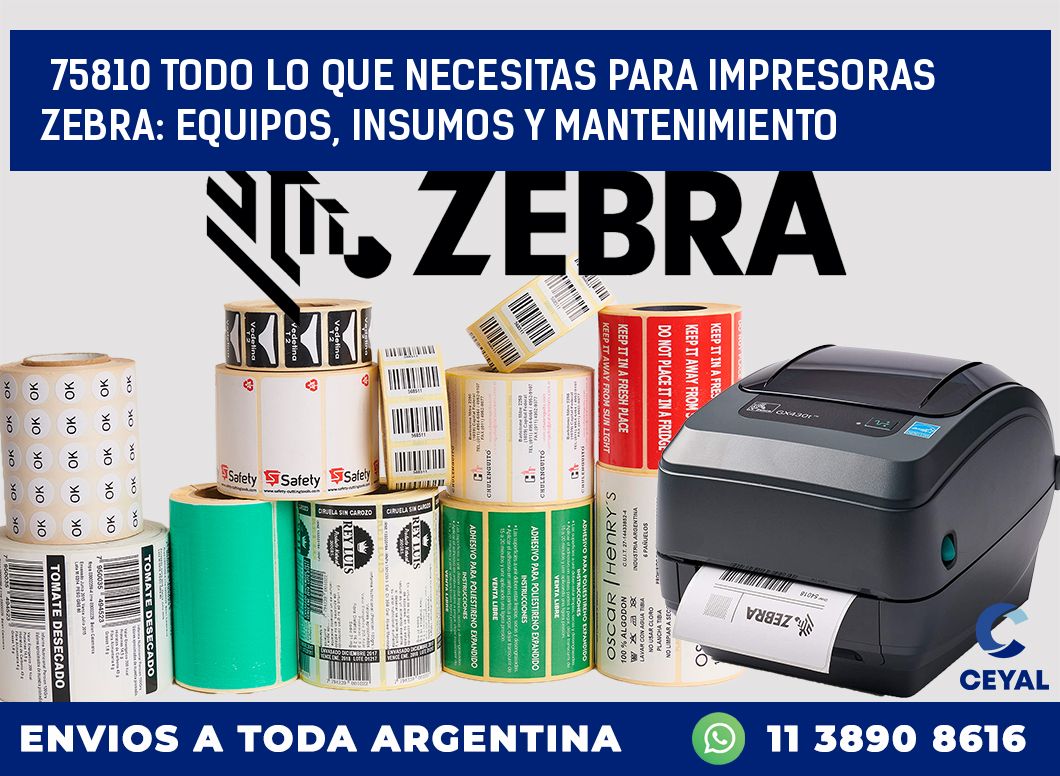 75810 TODO LO QUE NECESITAS PARA IMPRESORAS ZEBRA: EQUIPOS, INSUMOS Y MANTENIMIENTO