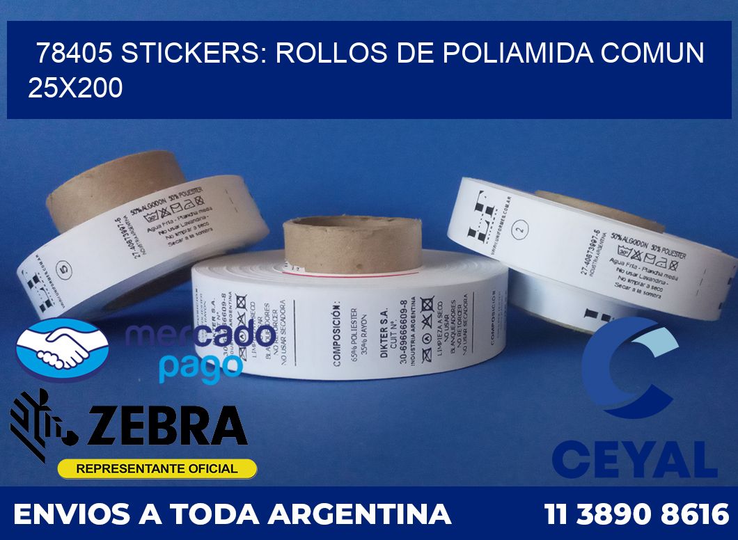 78405 STICKERS: ROLLOS DE POLIAMIDA COMUN 25X200