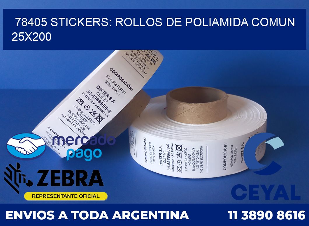 78405 STICKERS: ROLLOS DE POLIAMIDA COMUN 25X200