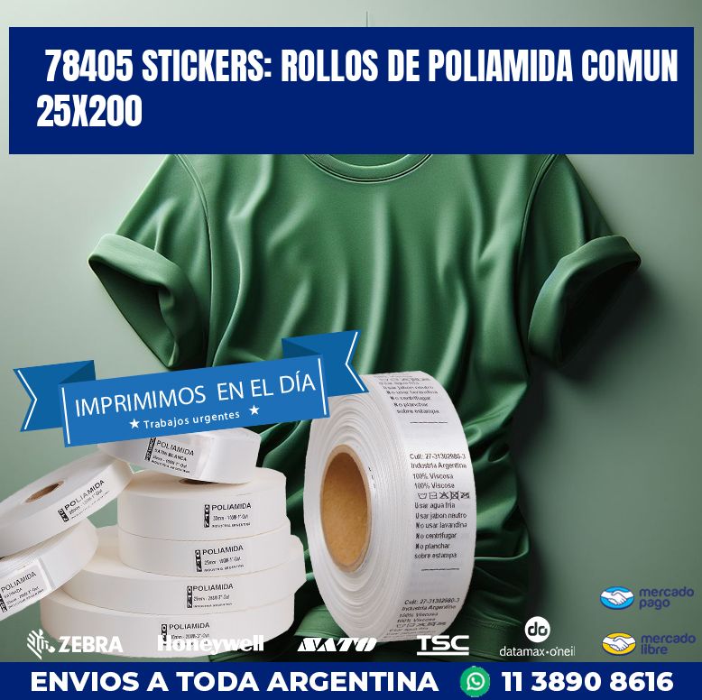 78405 STICKERS: ROLLOS DE POLIAMIDA COMUN 25X200