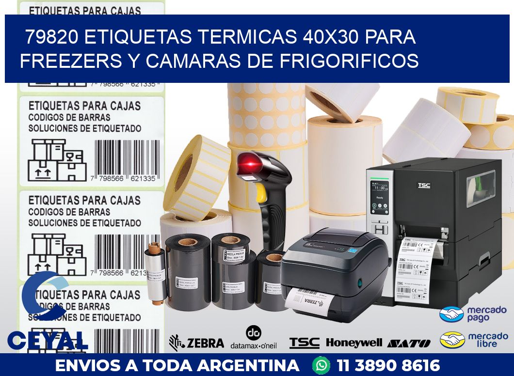 79820 ETIQUETAS TERMICAS 40X30 PARA FREEZERS Y CAMARAS DE FRIGORIFICOS