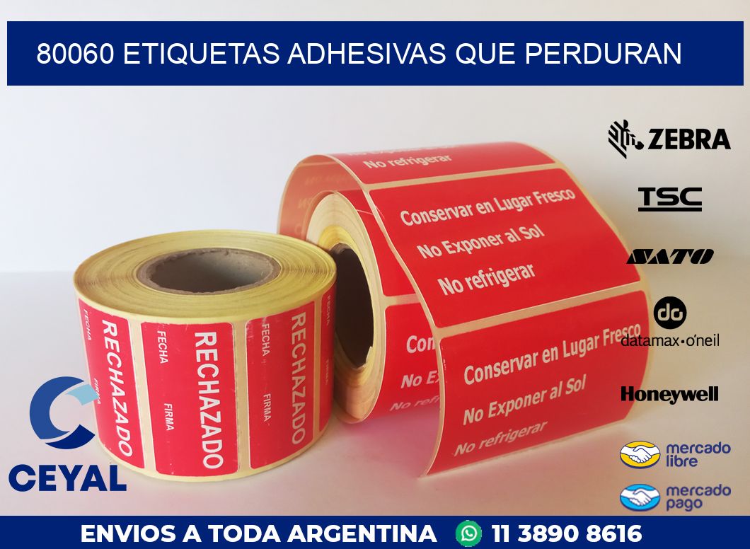 80060 ETIQUETAS ADHESIVAS QUE PERDURAN
