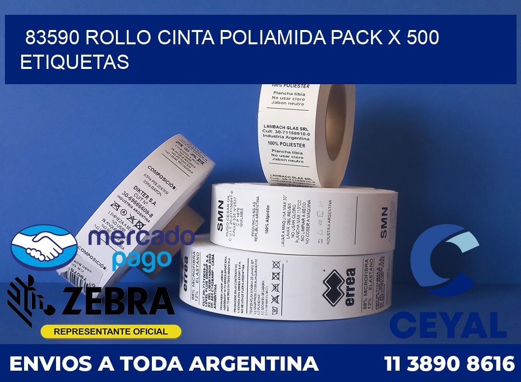 83590 ROLLO CINTA POLIAMIDA PACK X 500 ETIQUETAS