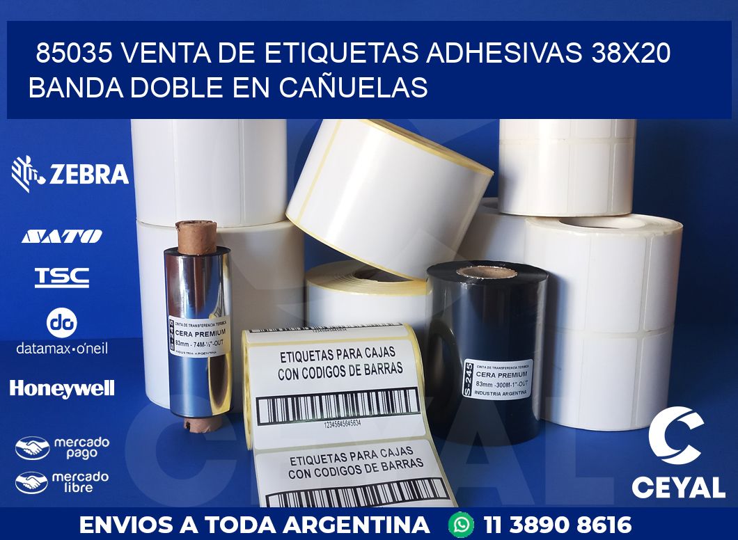 85035 VENTA DE ETIQUETAS ADHESIVAS 38X20 BANDA DOBLE EN CAÑUELAS
