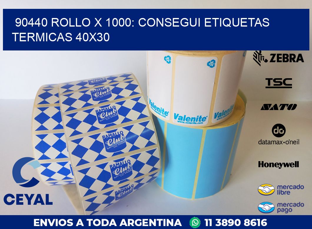 90440 ROLLO X 1000: CONSEGUI ETIQUETAS TERMICAS 40X30