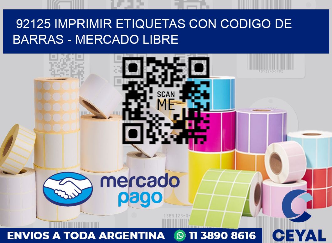 92125 IMPRIMIR ETIQUETAS CON CODIGO DE BARRAS - MERCADO LIBRE