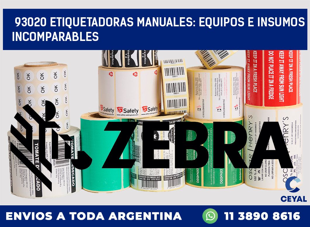 93020 ETIQUETADORAS MANUALES: EQUIPOS E INSUMOS INCOMPARABLES