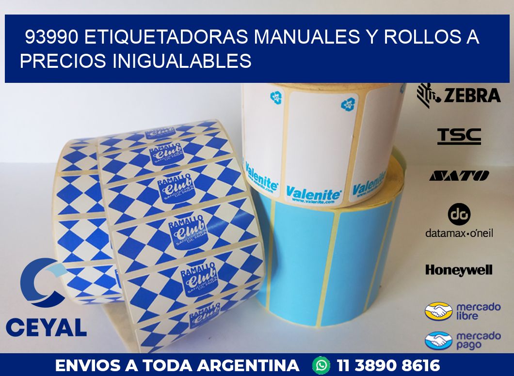 93990 ETIQUETADORAS MANUALES Y ROLLOS A PRECIOS INIGUALABLES