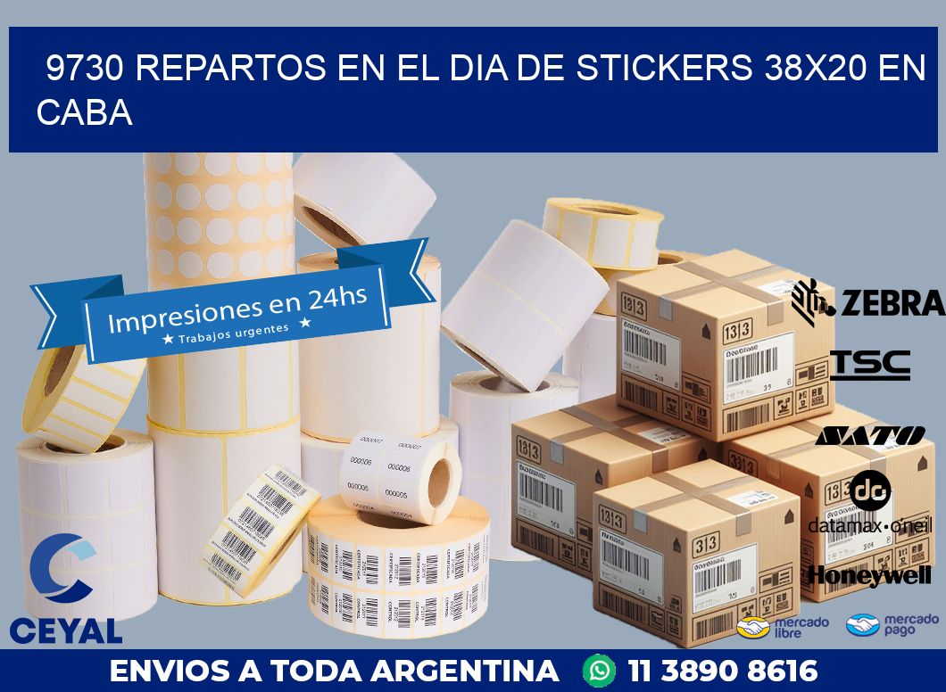 9730 REPARTOS EN EL DIA DE STICKERS 38X20 EN CABA
