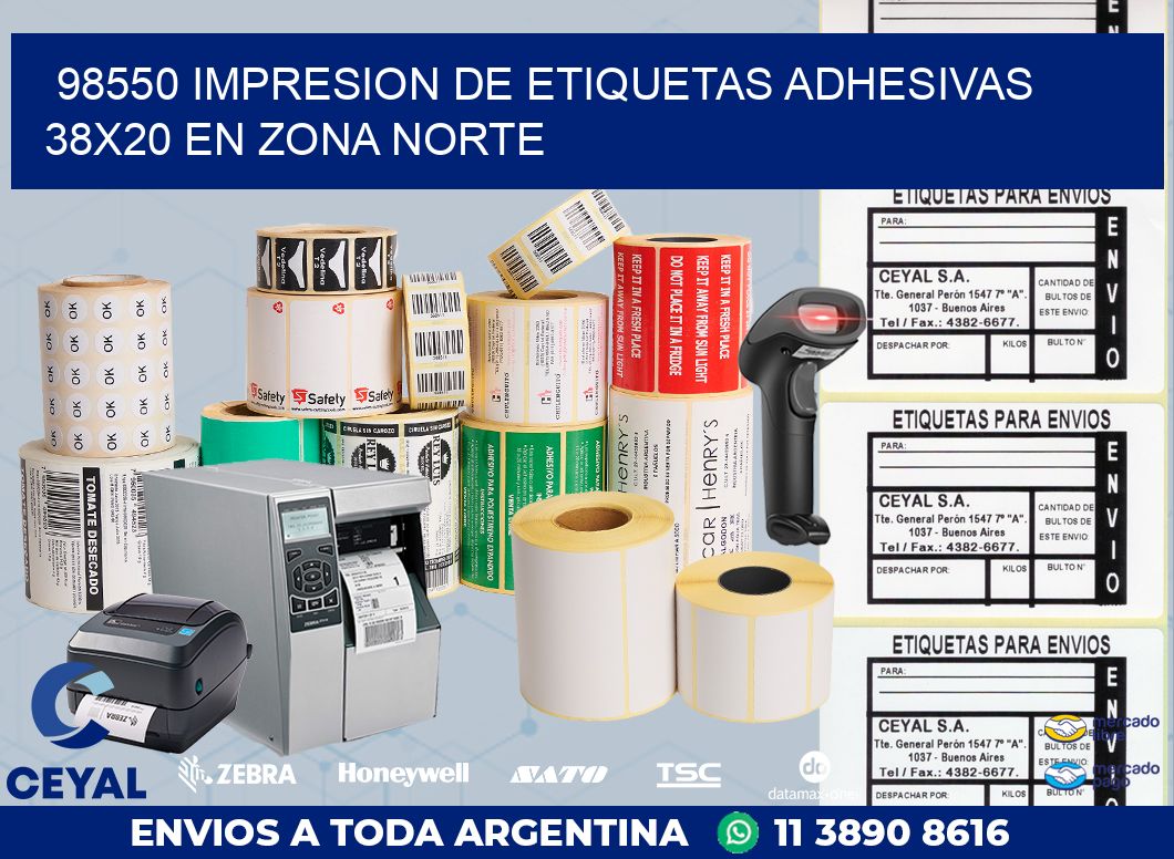 98550 IMPRESION DE ETIQUETAS ADHESIVAS 38X20 EN ZONA NORTE