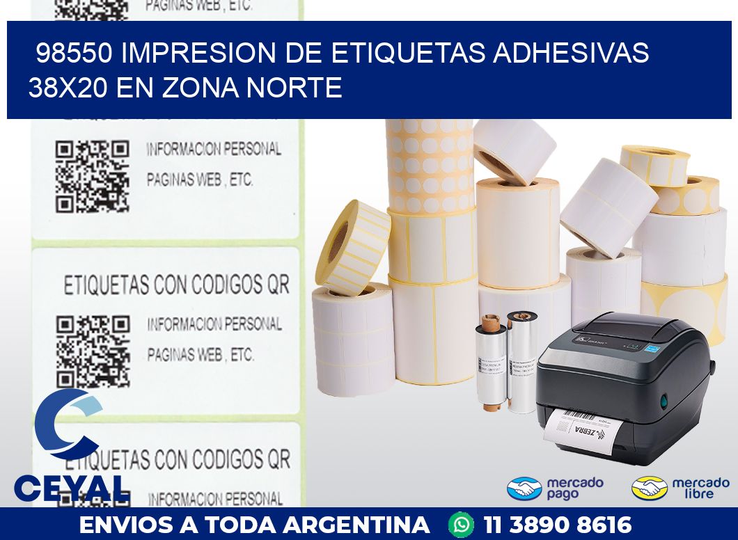 98550 IMPRESION DE ETIQUETAS ADHESIVAS 38X20 EN ZONA NORTE