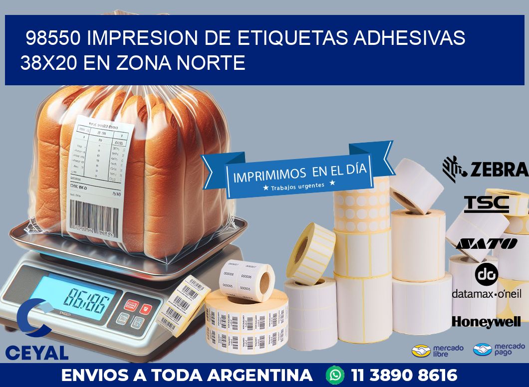 98550 IMPRESION DE ETIQUETAS ADHESIVAS 38X20 EN ZONA NORTE