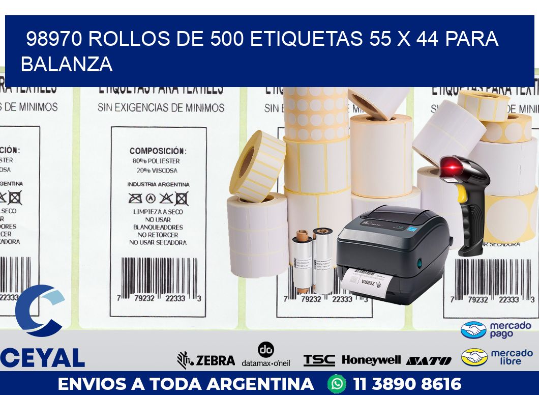 98970 ROLLOS DE 500 ETIQUETAS 55 X 44 PARA BALANZA