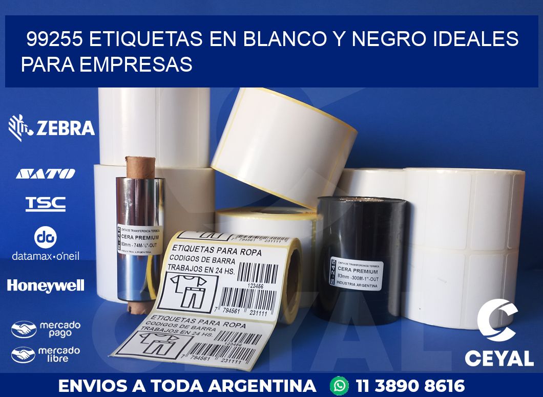99255 ETIQUETAS EN BLANCO Y NEGRO IDEALES PARA EMPRESAS