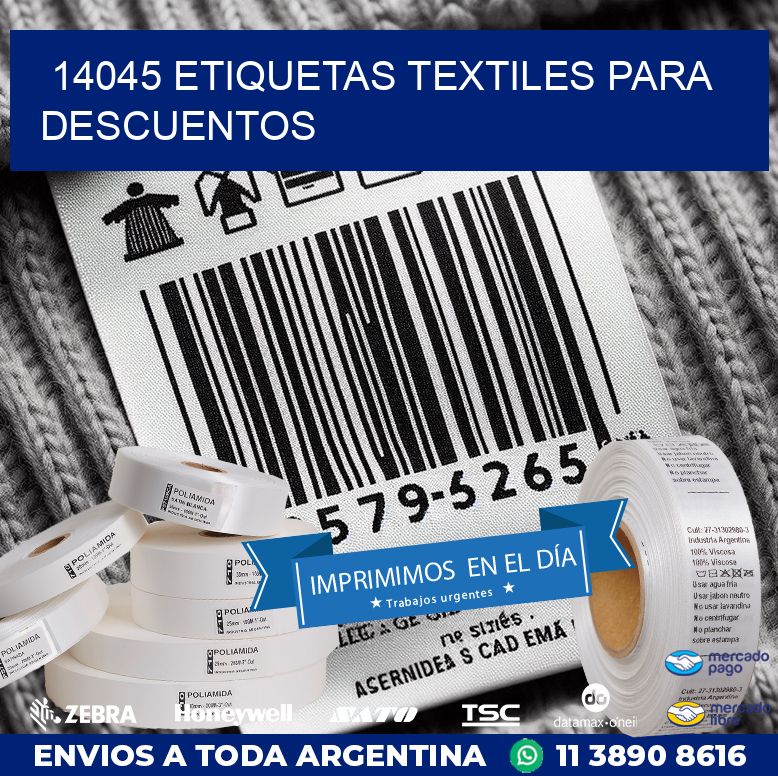 14045 ETIQUETAS TEXTILES PARA DESCUENTOS