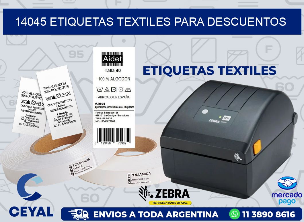 14045 ETIQUETAS TEXTILES PARA DESCUENTOS