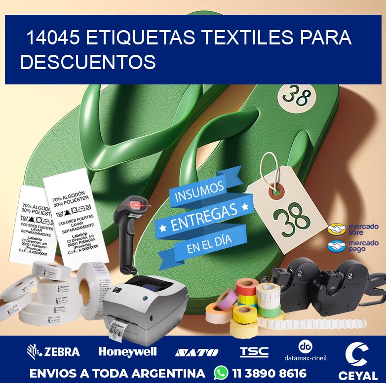 14045 ETIQUETAS TEXTILES PARA DESCUENTOS
