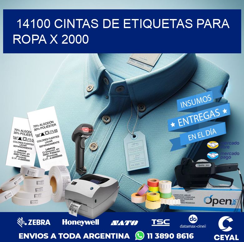 14100 CINTAS DE ETIQUETAS PARA ROPA X 2000