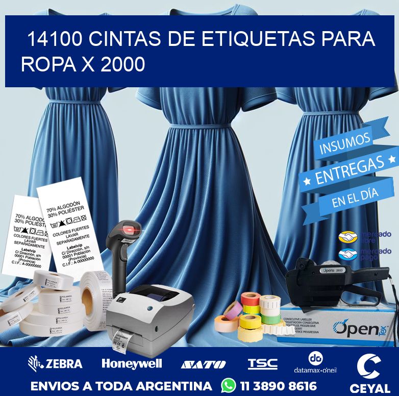 14100 CINTAS DE ETIQUETAS PARA ROPA X 2000