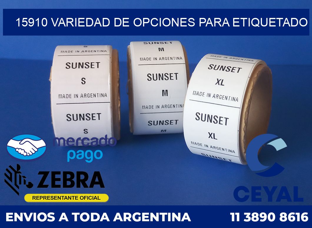 15910 VARIEDAD DE OPCIONES PARA ETIQUETADO