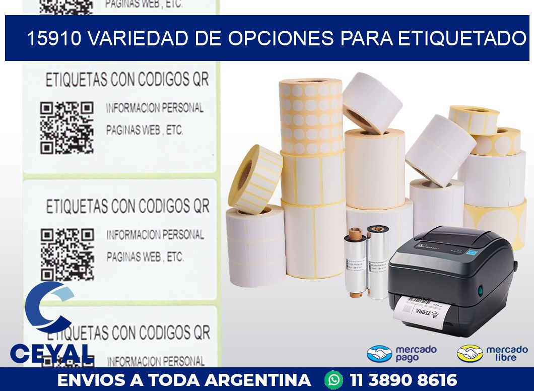 15910 VARIEDAD DE OPCIONES PARA ETIQUETADO