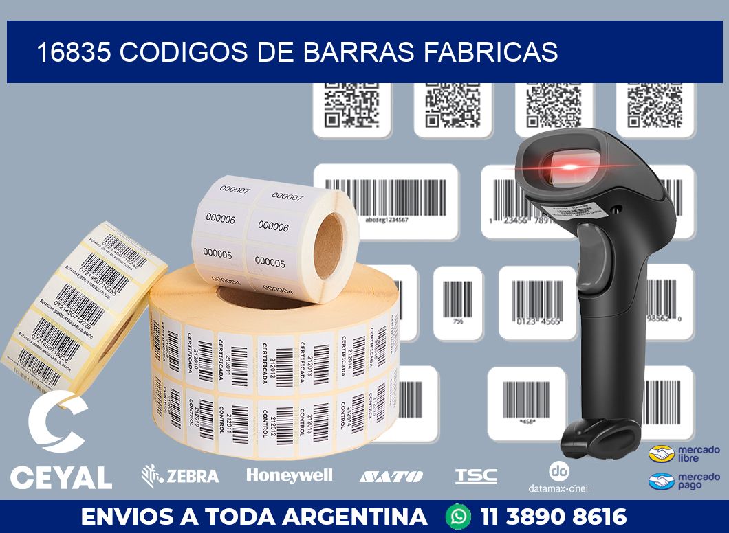 16835 CODIGOS DE BARRAS FABRICAS