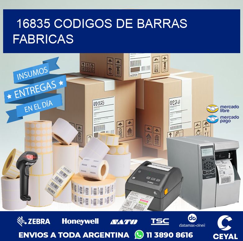 16835 CODIGOS DE BARRAS FABRICAS