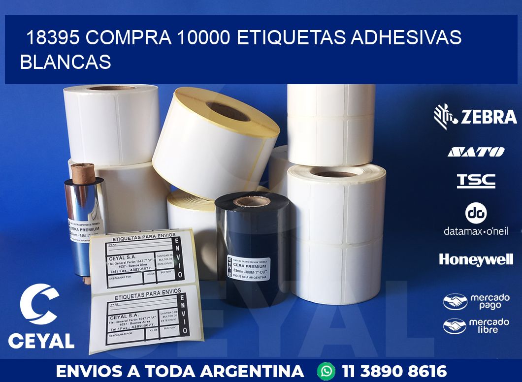 18395 COMPRA 10000 ETIQUETAS ADHESIVAS BLANCAS