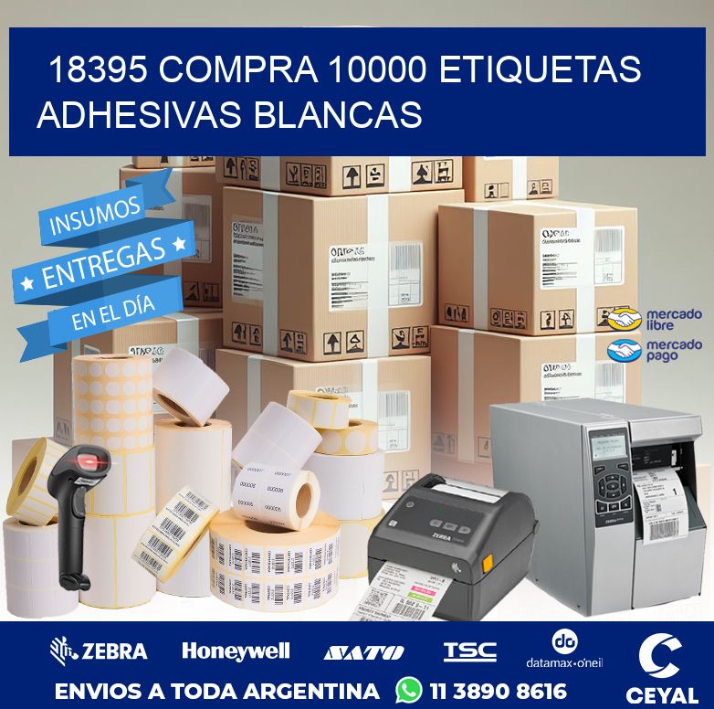 18395 COMPRA 10000 ETIQUETAS ADHESIVAS BLANCAS