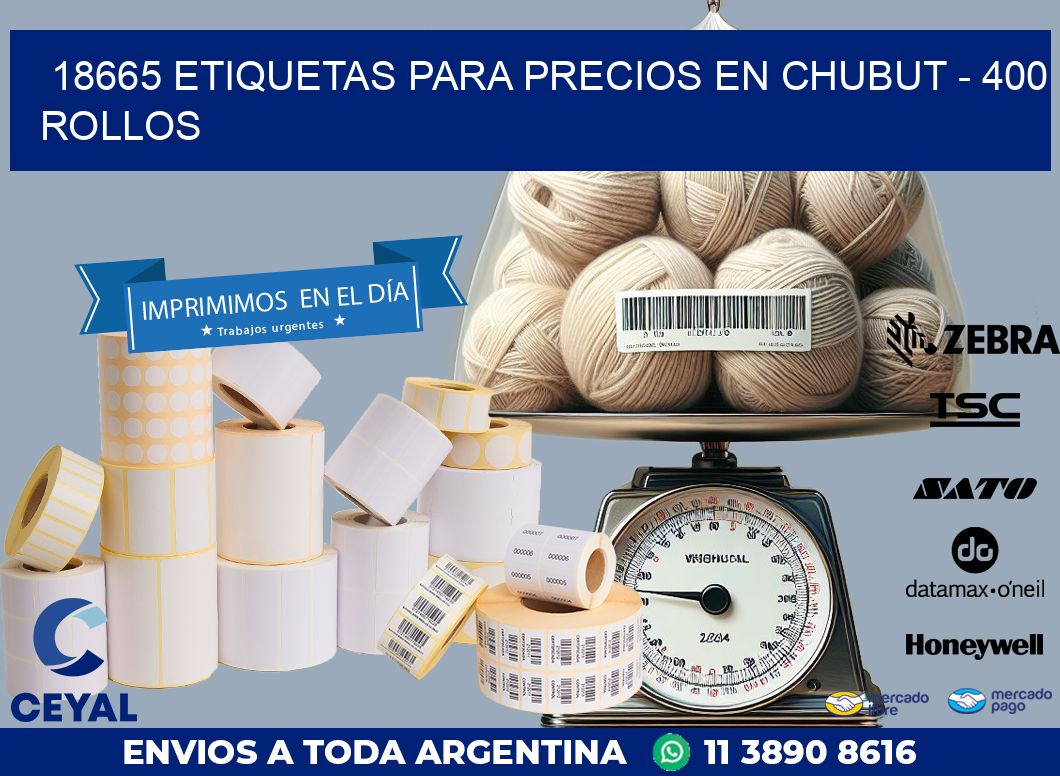 18665 ETIQUETAS PARA PRECIOS EN CHUBUT – 400 ROLLOS