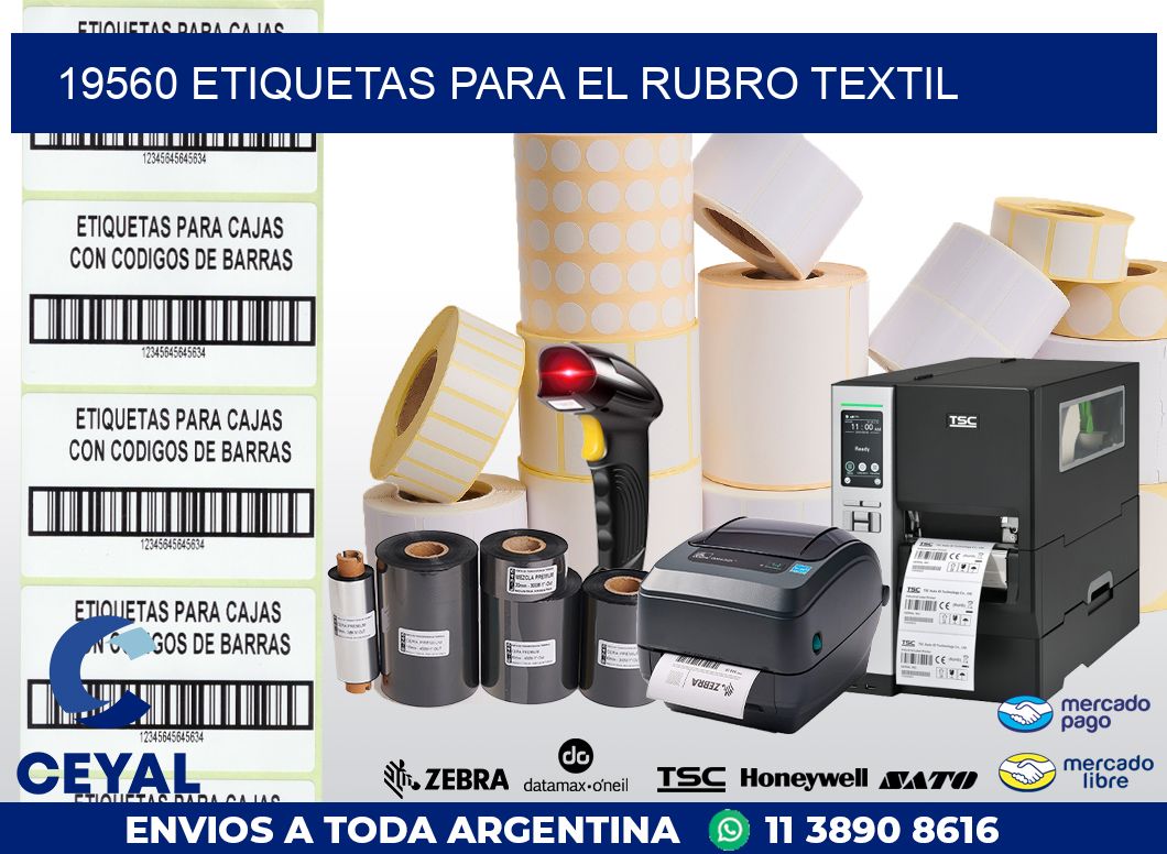 19560 ETIQUETAS PARA EL RUBRO TEXTIL
