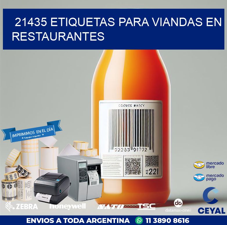 21435 ETIQUETAS PARA VIANDAS EN RESTAURANTES