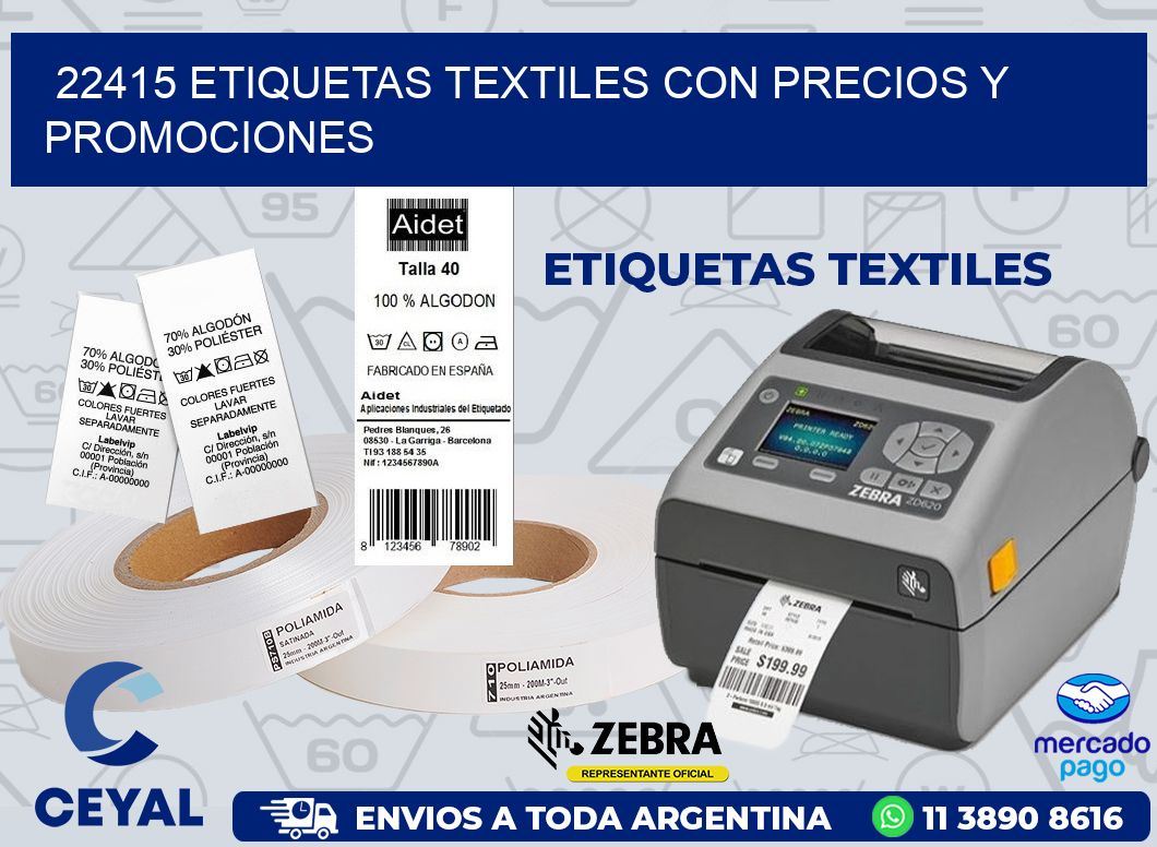 22415 ETIQUETAS TEXTILES CON PRECIOS Y PROMOCIONES
