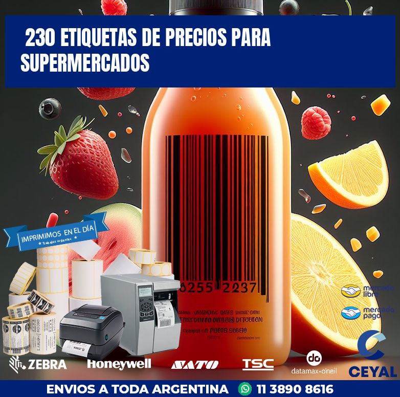 230 ETIQUETAS DE PRECIOS PARA SUPERMERCADOS