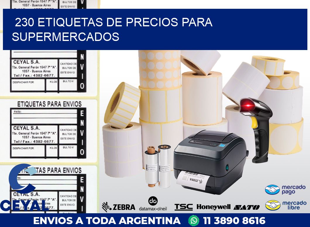 230 ETIQUETAS DE PRECIOS PARA SUPERMERCADOS